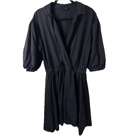 Club Monaco Collared A-line Dress Women Size 10 Black Work Professional Party - Picture 1 of 9